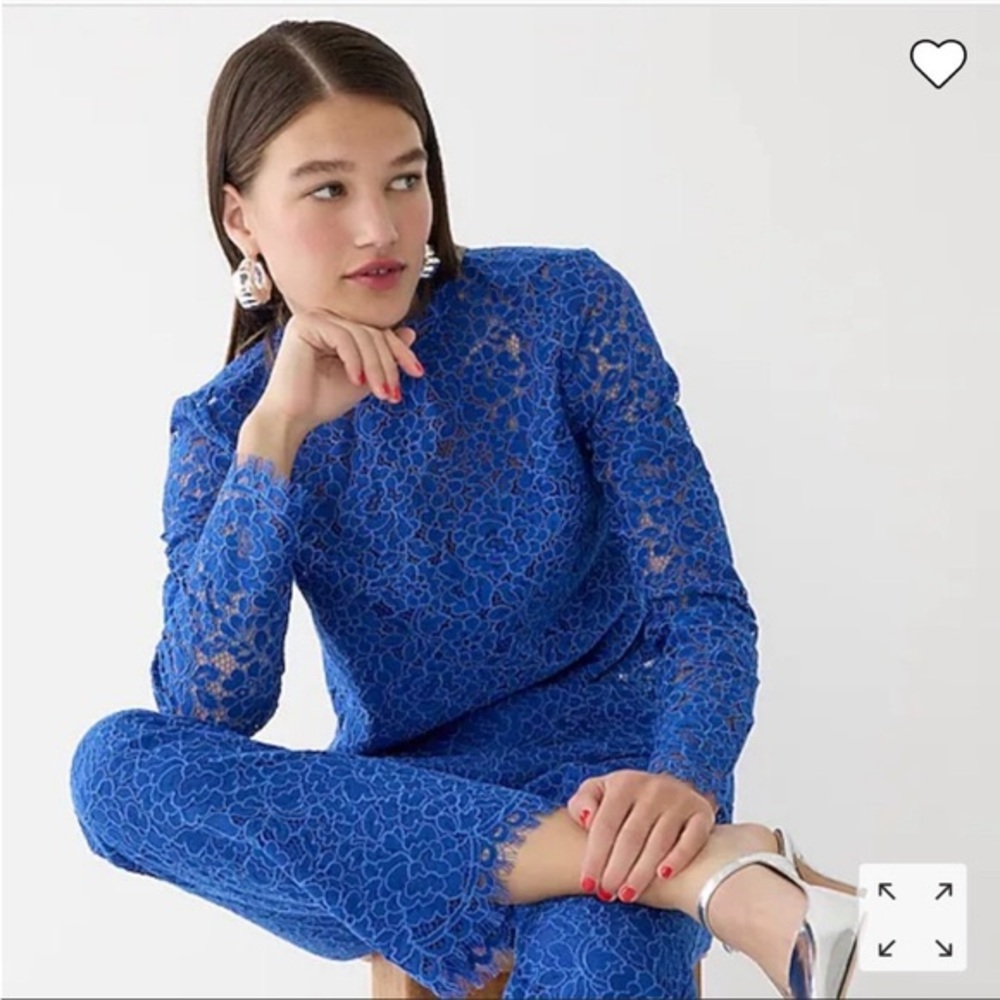 Jcrew Scalloped Lace Mockneck Top NWT